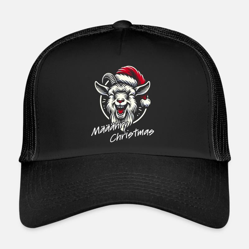 Drôle de chèvre de Noël avec chapeau de Père Noël Casquette trucker 