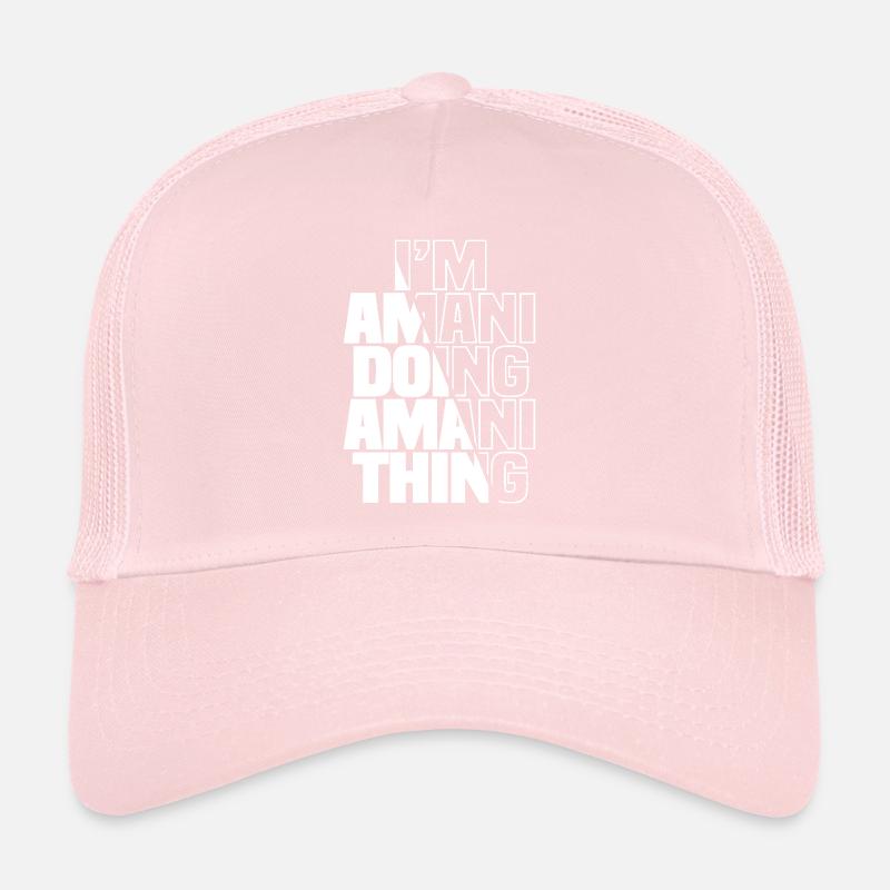 Ich bin Amani Doing Amani Thing Lustiger Name Amani Trucker Cap