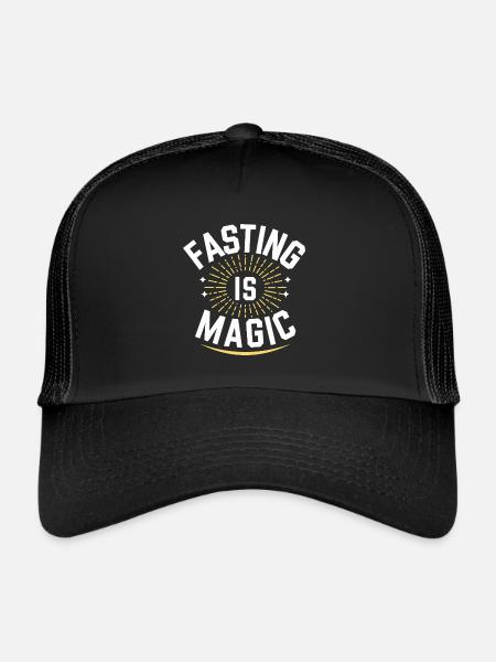 Jeûne intermittent Jeûne intermittent - Casquette trucker  - noir/noir - Devant