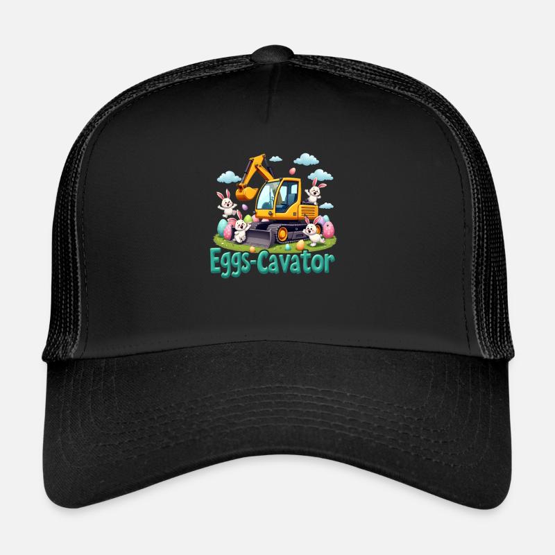 Eggs Cavator Osterhasen Bagger Eierkreiskreis Trucker Cap