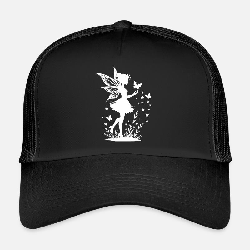Zauberhafte Fee mit Blumen und Schmetterlingen Trucker Cap