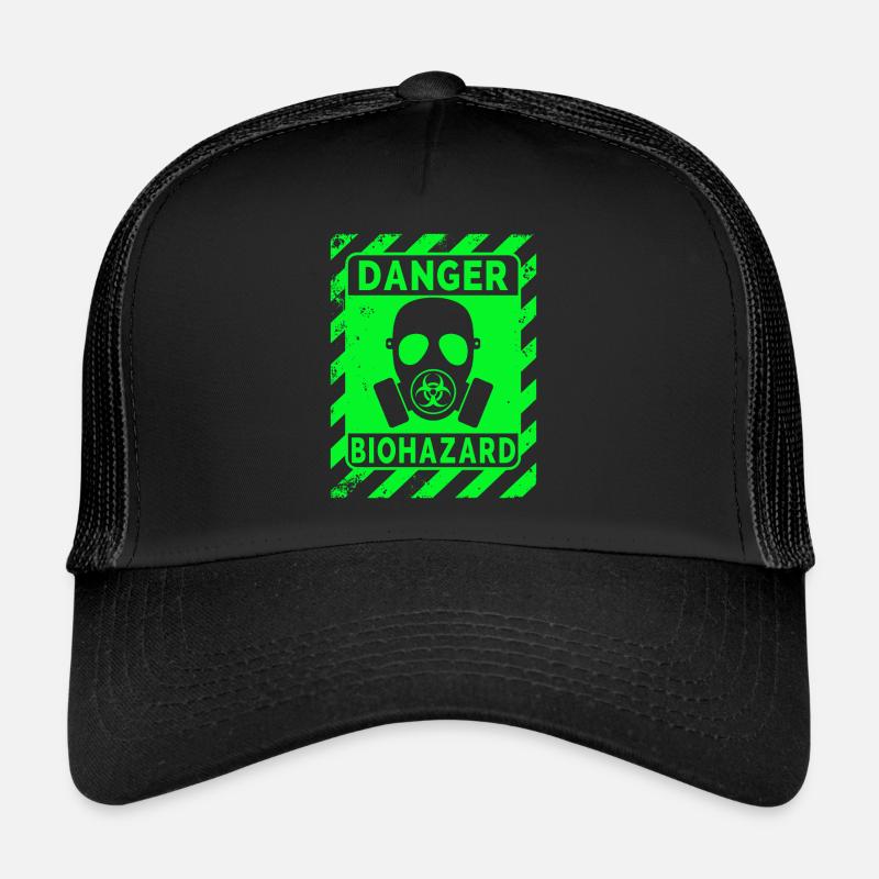 Biohazard Grunge Zombies Apocalypse Masque à gaz Casquette trucker 