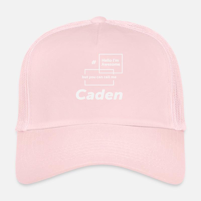 Hello I'm Awesome Caden Funny Name Caden Trucker Cap