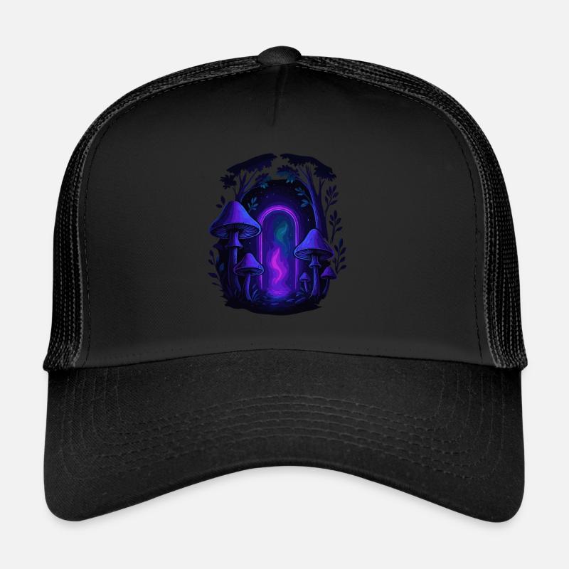 Psychedelic Mushroom Forest - Magic Portal Trucker Cap