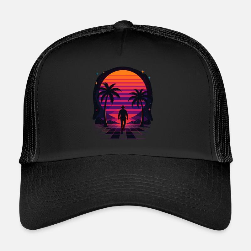 Synthwave Cowboy - Clothing Desert Trucker Cap