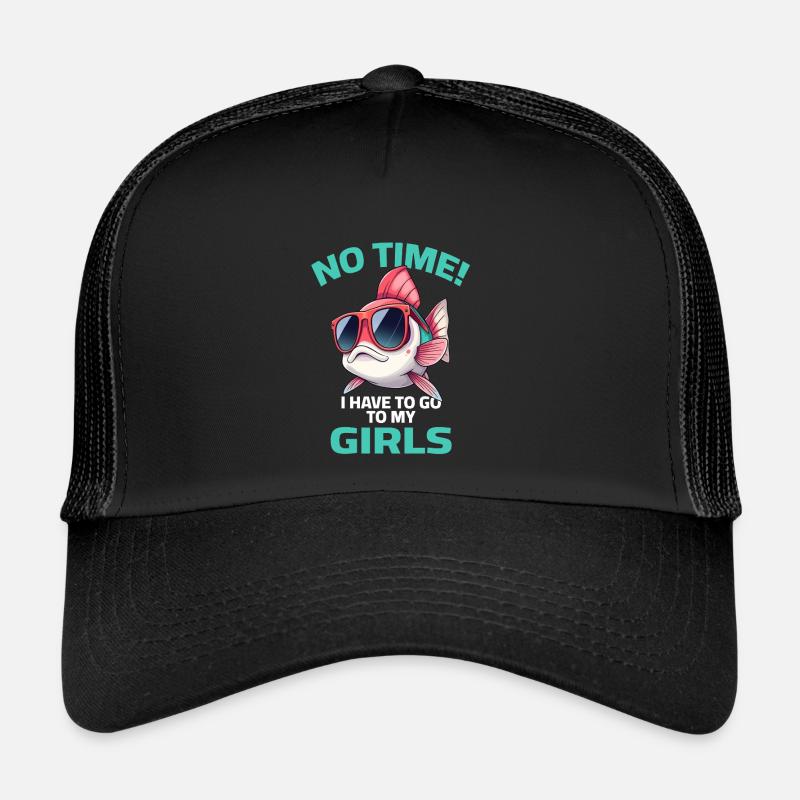 Fisch Sprüche - Pas de temps je dois aller voir mes filles Casquette trucker 