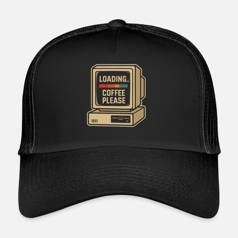 Chargement de Coffee Please Retro Computer Casquette trucker 