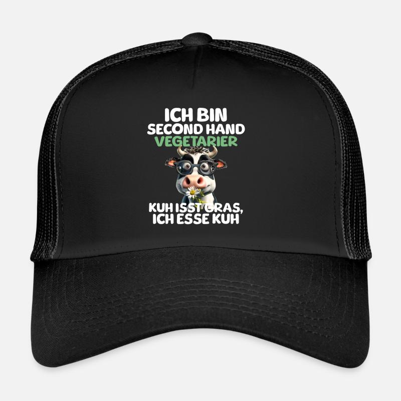 Second Hand Vegetarian - Trucker Cap - black/black