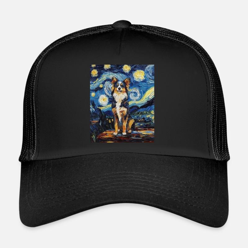 Australian Shepherd Hund starry night van gogh Trucker Cap