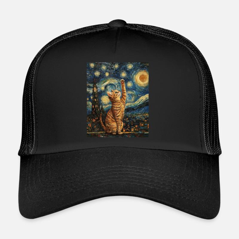 Chat à la Van Gogh Casquette trucker 