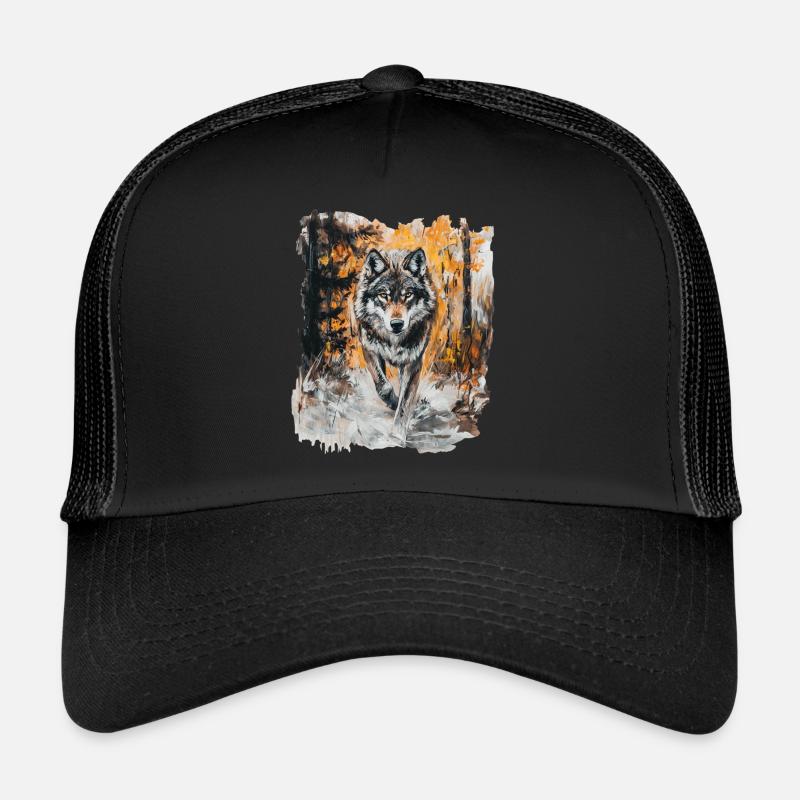 Art de la forêt de loups Casquette trucker 