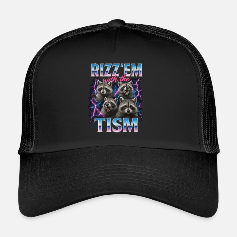 Rizz Tism Ratons laveurs Mème Flashes Casquette trucker 