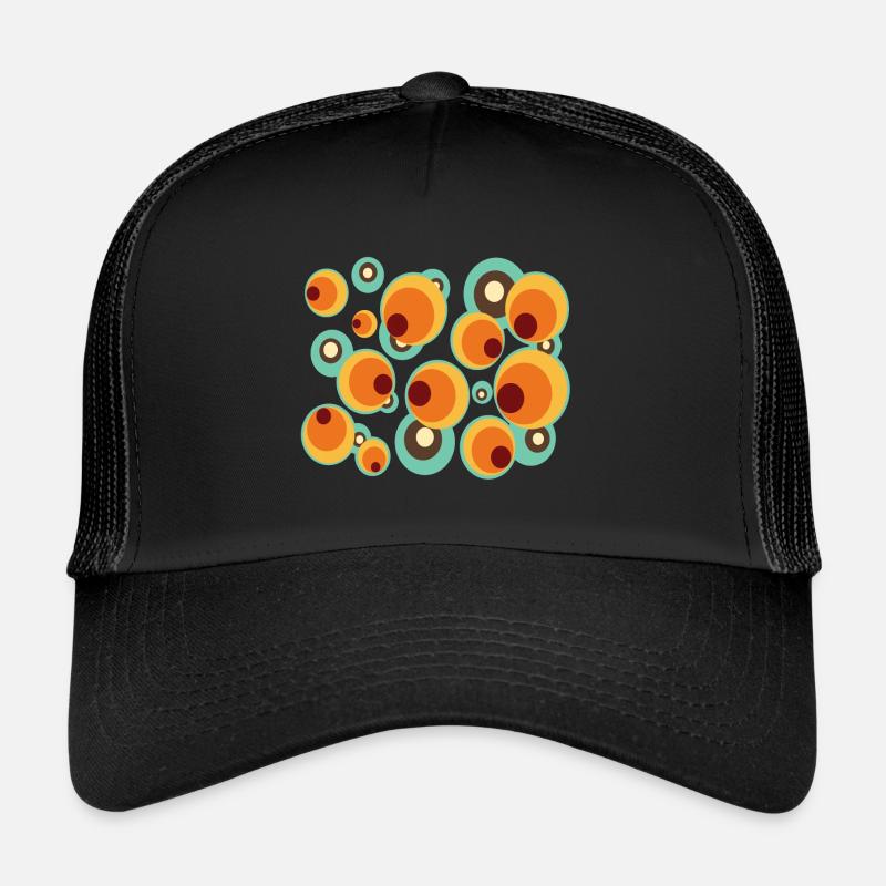 Vintage Mid Century Dot Circle Pattern Trucker Cap