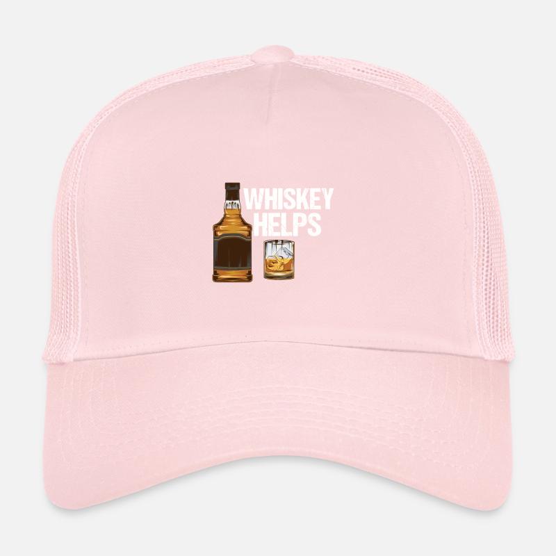 Whiskey helps - alcohol Trucker Cap