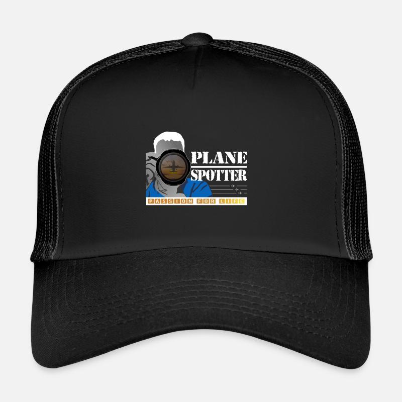 Plane Spotter - Rising to the sky - Trucker Cap - Schwarz/Schwarz