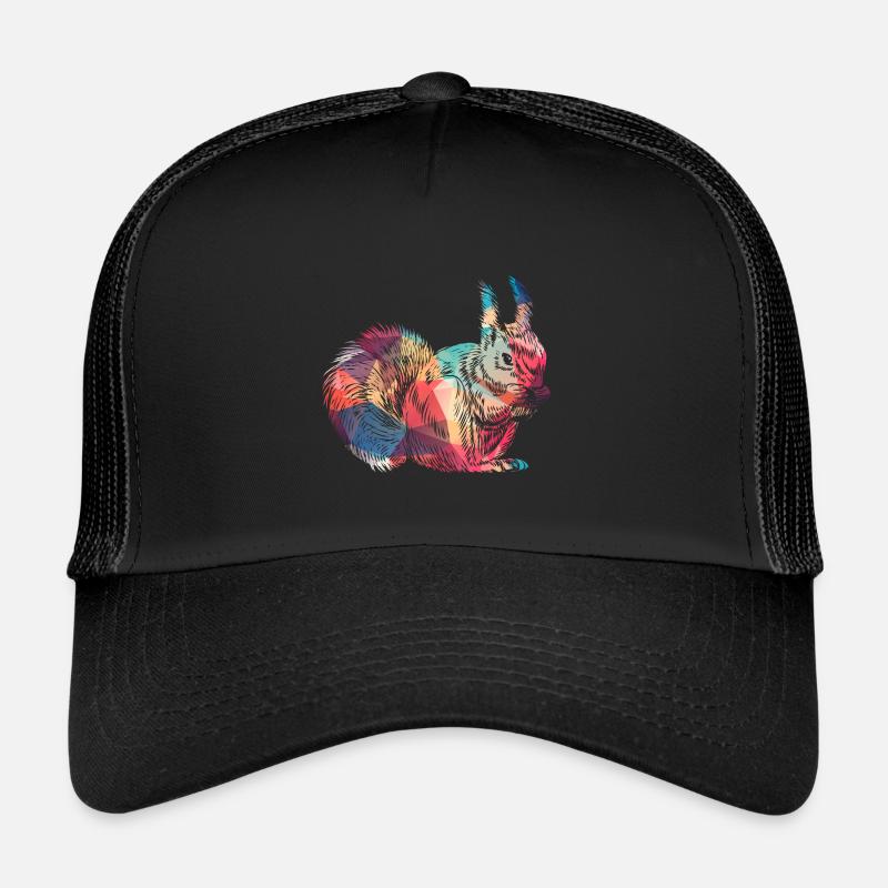 Colorful Squirrel Art Retro Rodent Trucker Cap