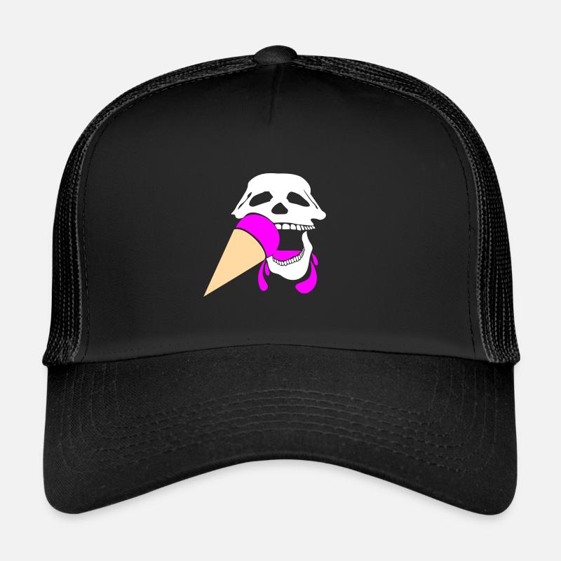 Totenkopf mit Eis - Trucker Cap - Schwarz/Schwarz