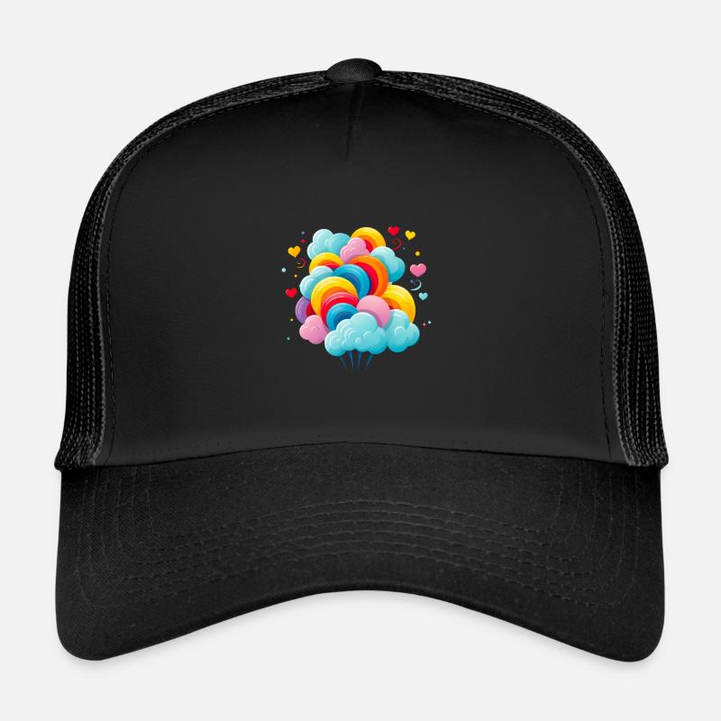 colorful cotton candy clouds Trucker Cap