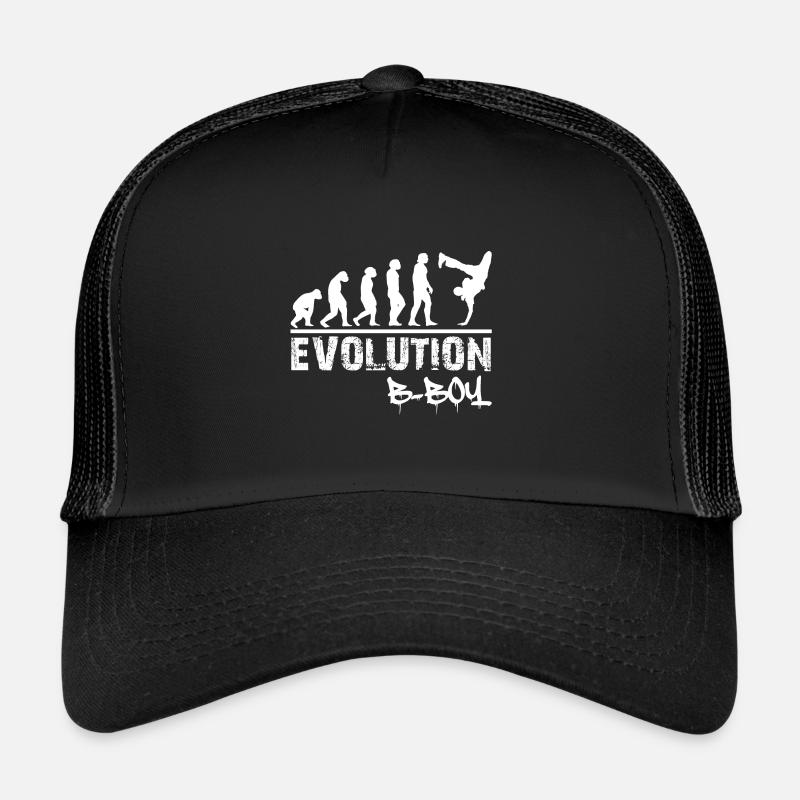 Breakdance Evolution B-Boy Breakdancer Geschenk - Trucker Cap - Schwarz/Schwarz