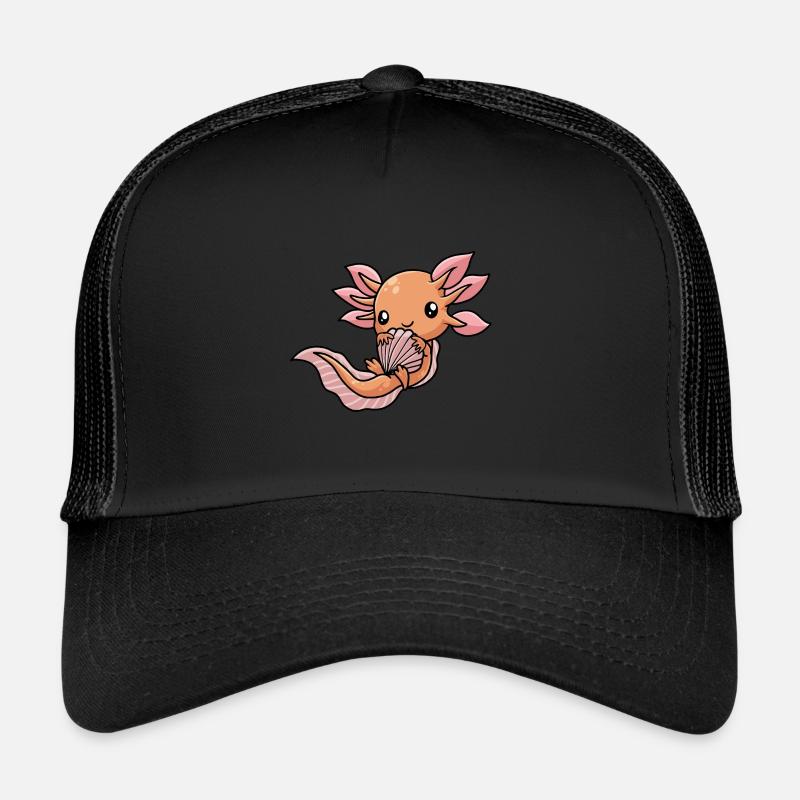 Axolotl Salamander - Trucker Cap - Schwarz/Schwarz