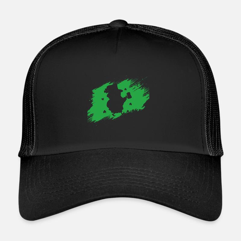 Beer-drinking Leprechaun St. Patrick's Day Trucker Cap