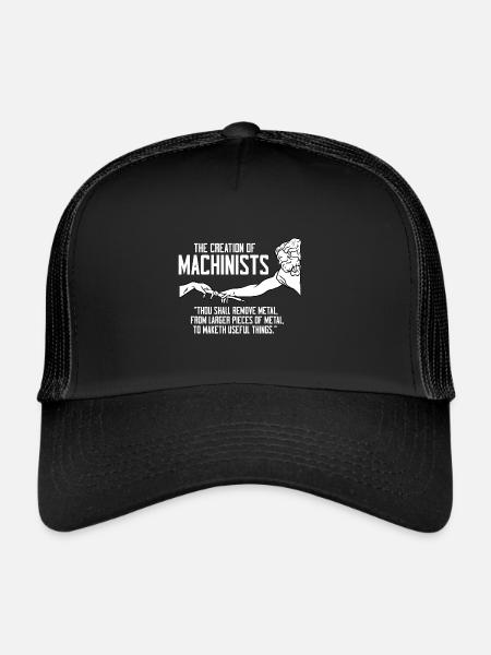 La création d’une machine CNC machiniste - Casquette trucker  - noir/noir - Devant