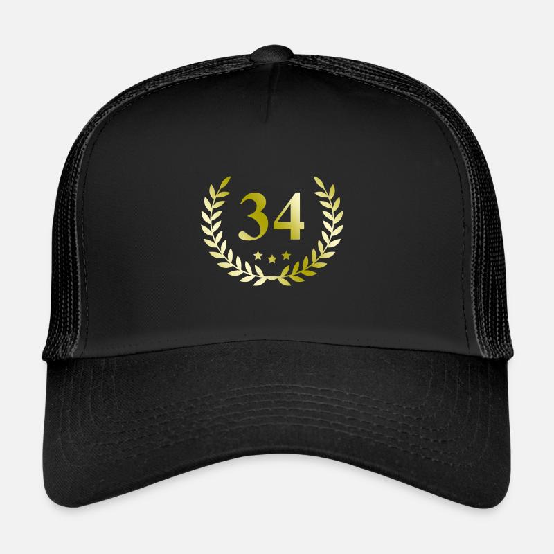 34 Zahl Kranz Trucker Cap