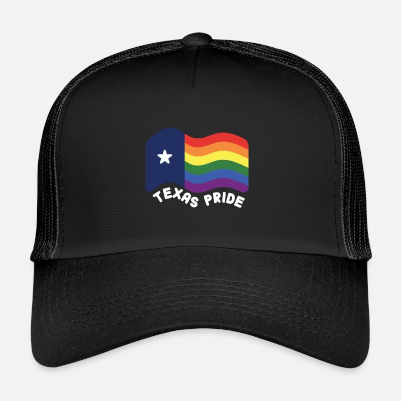 Conception du drapeau arc-en-ciel du Texas pour Proud LGBT + Casquette trucker 