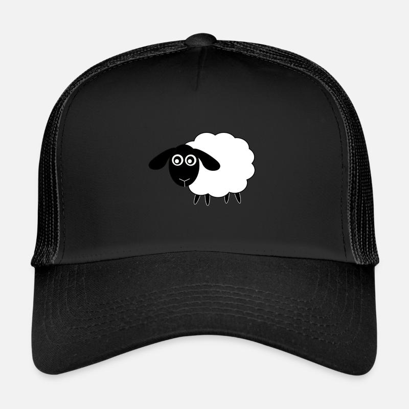 Schaf Geschenk Geschenkidee - Trucker Cap - Schwarz/Schwarz