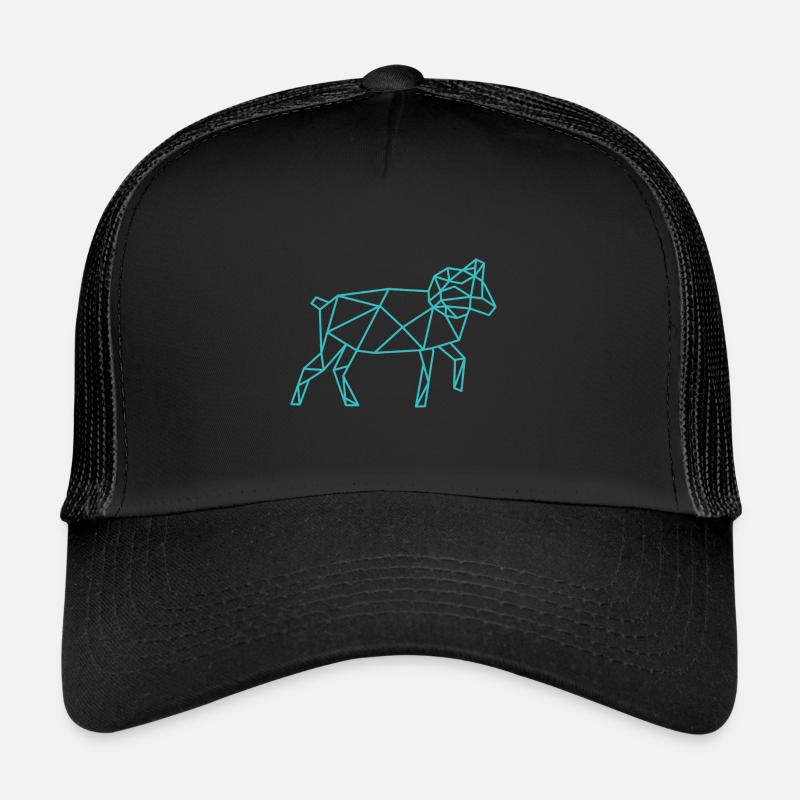 Sheep Geometric Line Trucker Cap