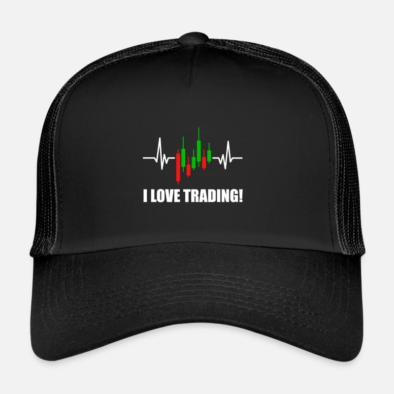 J’adore trader le graphique de battement de cœur pour Day Trader Casquette trucker 