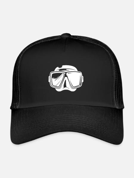 Masque de plongée pour les plongeurs et le club de plongée - Casquette trucker  - noir/noir - Devant