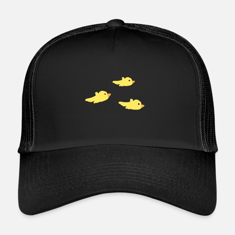 trois oiseaux symbole jaune mouche Casquette trucker 