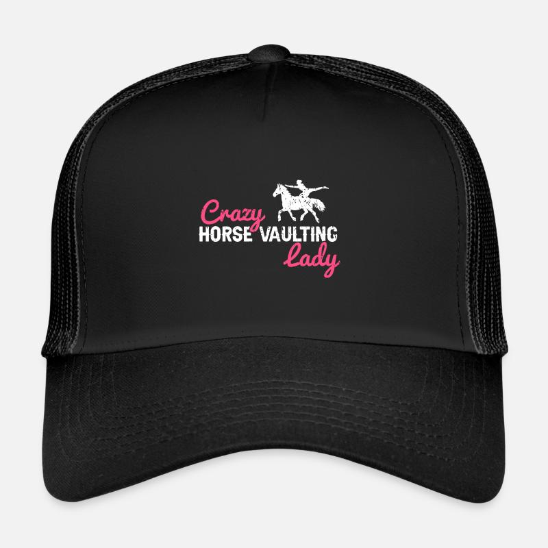 Voltigieren Design und Voltigieren Pferde Designs - Trucker Cap - Schwarz/Schwarz