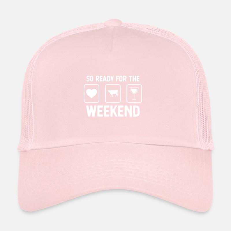 Si prêt pour le week-end - Vin - Vache - Casquette trucker 