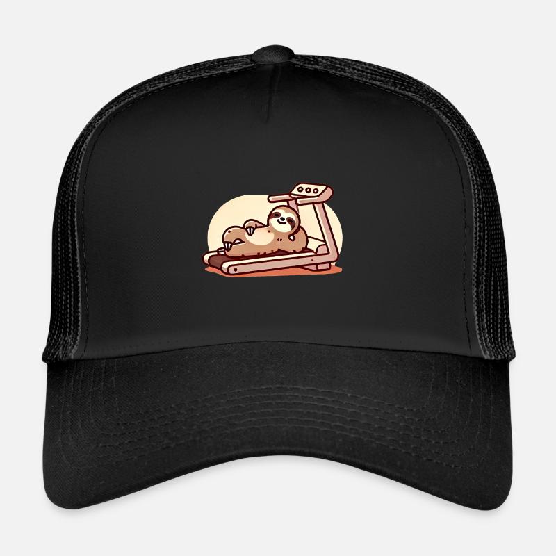 Relaxed Sloth on Treadmill Design Trucker Cap