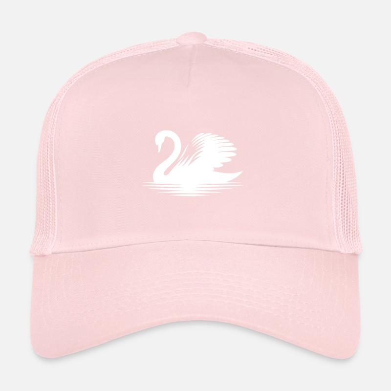 Elegant swan silhouette beautiful portrait Trucker Cap