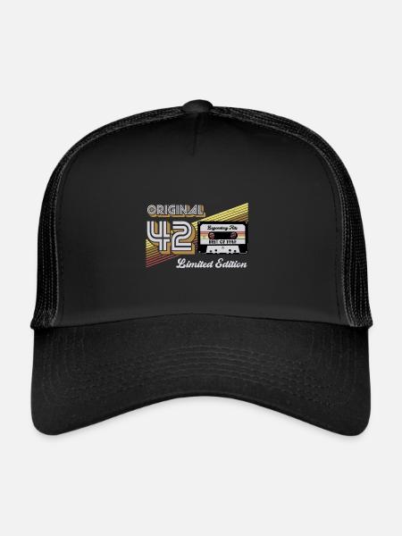 1942 Vintage 80 Anniversaire Rétro Cadeau - Casquette trucker  - noir/noir - Devant