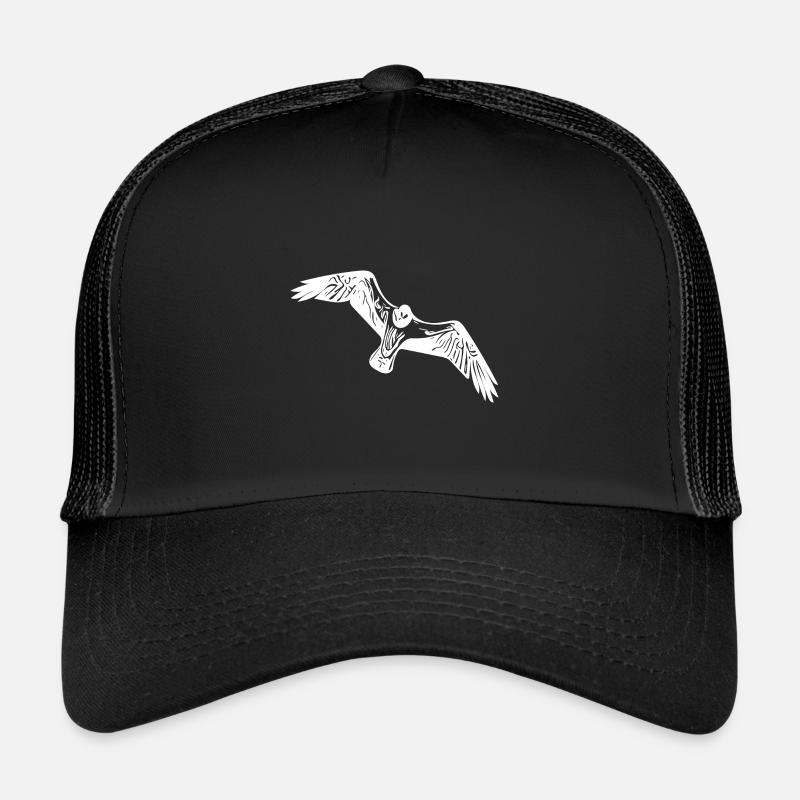 Vintage Seemöve im Flug - Trucker Cap - Schwarz/Schwarz