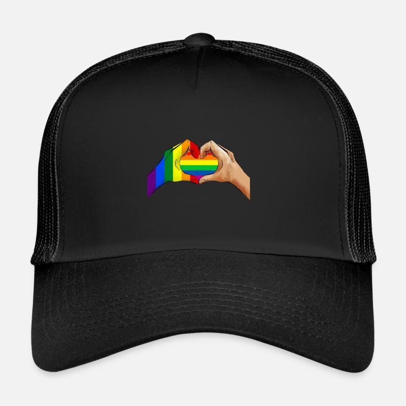 Hands with Heart Flag Pride LGBT Trucker Cap