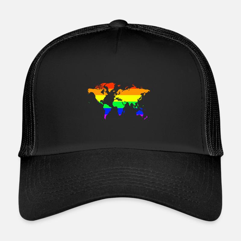 Rainbow World - Drapeau du monde de sortie Casquette trucker 