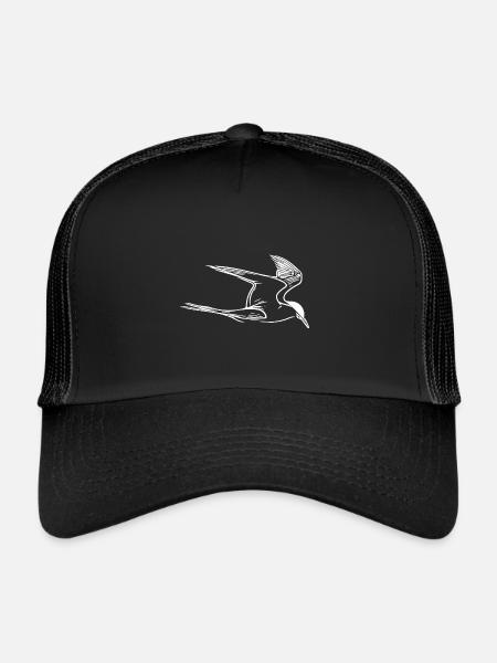 Elegant seagull in flight - Trucker Cap - black/black - Front
