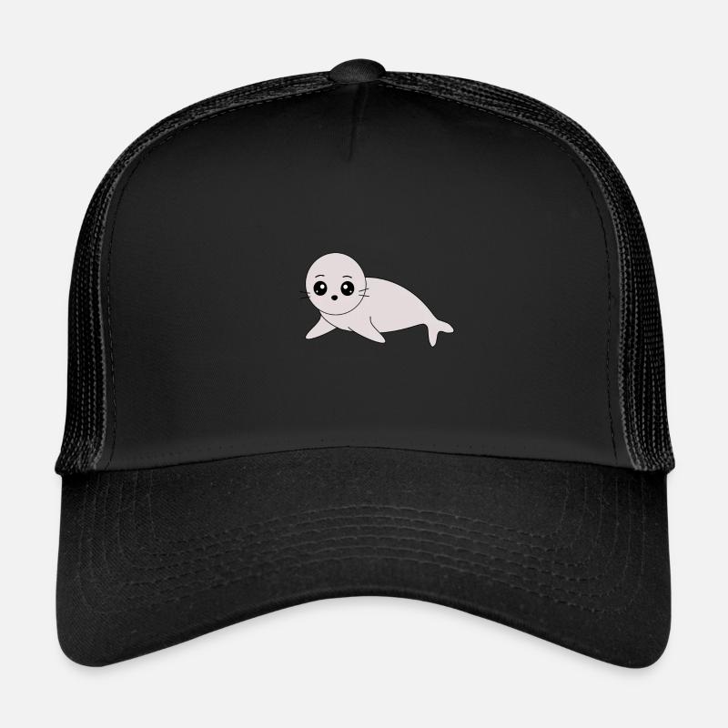 Sceaux, phoques, phoques, phoques animaux - Casquette trucker  - noir/noir