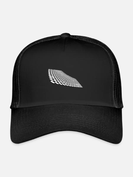 Points géométriques sur la surface d’horizon incurvée - Casquette trucker  - noir/noir - Devant