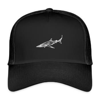 Elegante vintage Hochsee Hai - Trucker Cap - Schwarz/Schwarz - Vorne
