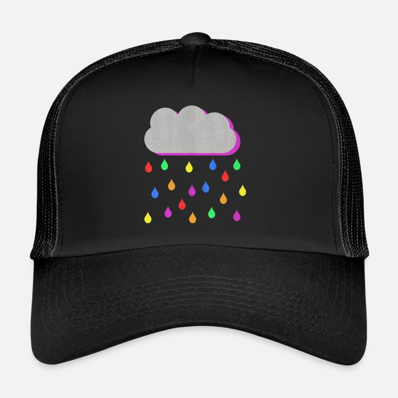 Rainbow Colorful Rain gouttes de nuage Casquette trucker 