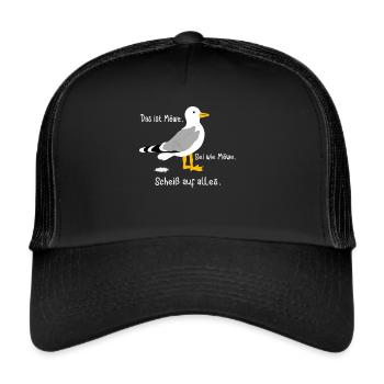 This is seagull. Be like seagull. Fuck everything - Trucker Cap - black/black - Front
