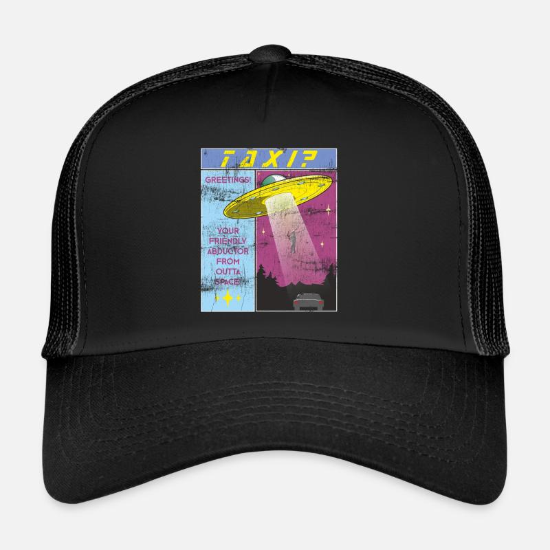 Alien taxi? Funny hijacker from space - Trucker Cap - black/black