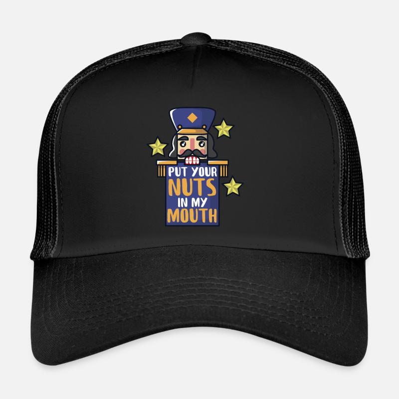 Casse-noix craque les noix - Casquette trucker  - noir/noir