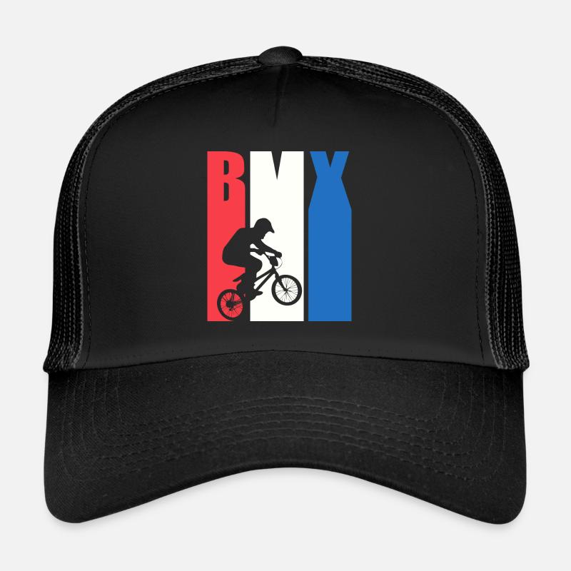 Cool retro BMX design - Trucker Cap - black/black